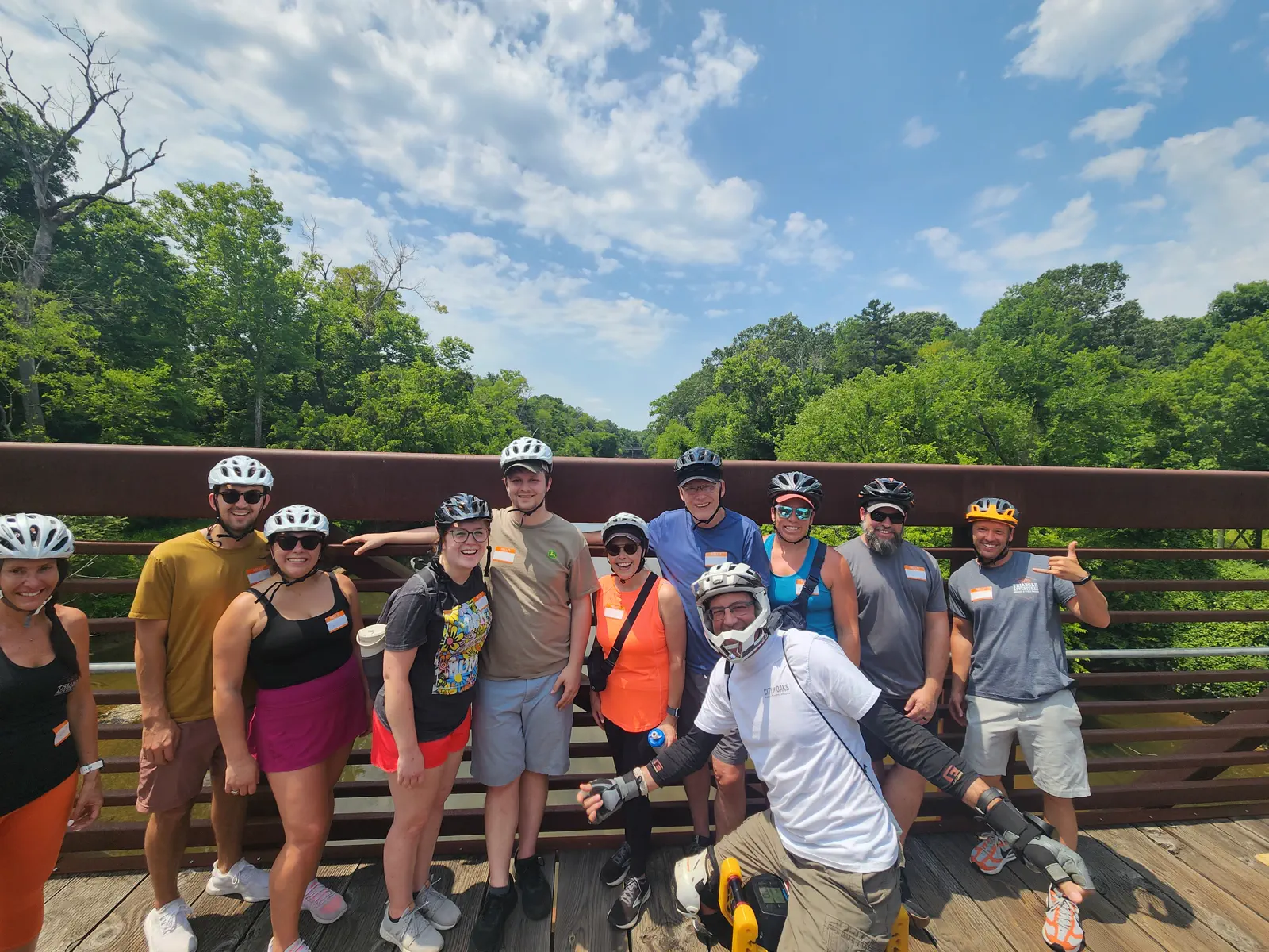 Triangle Adventures guests on a Raleigh area e-bike tour