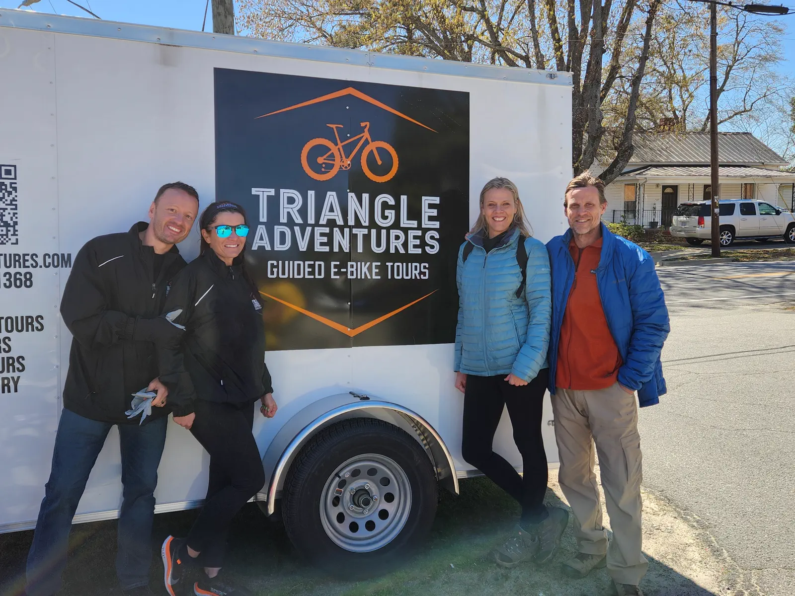 Triangle Adventures guests on a guided e-bike tour