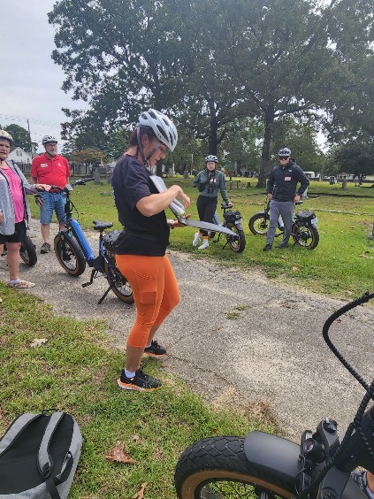 Triangle Adventures food tour guests with e-bikes